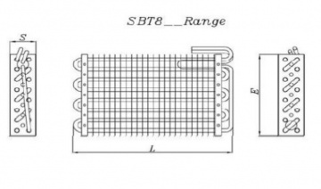 SBT 890/75 8-tubes static evaporator (900x75x280mm)